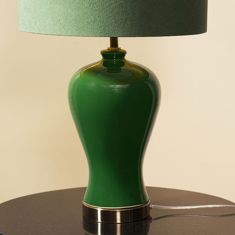 Buy Pure Home + Living Green Glaze Ceramic Lamp Stand (Without Shade) Online