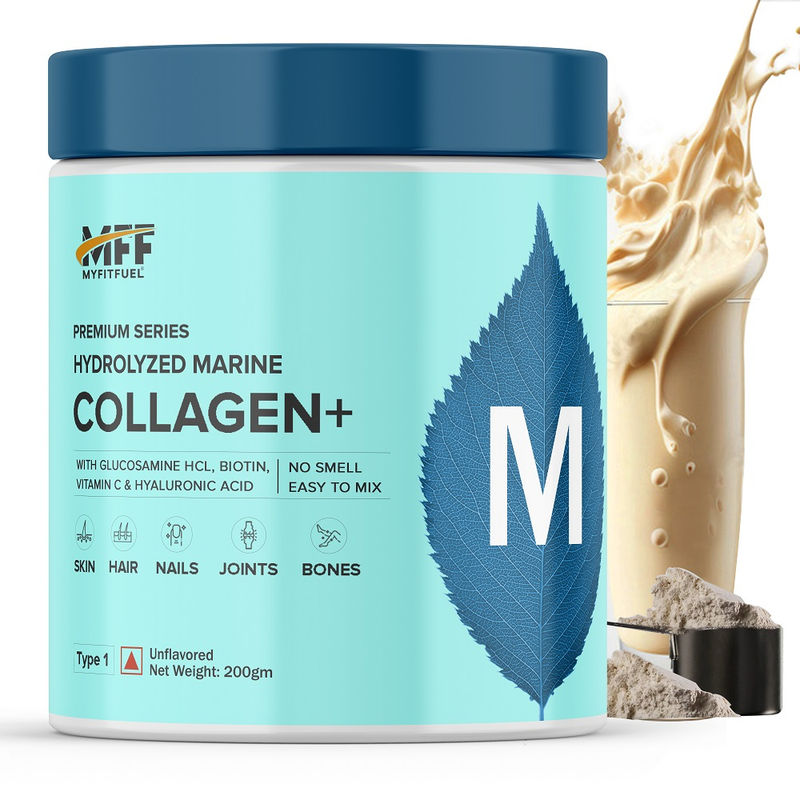 MyFitFuel Hydrolyzed Marine Collagen+ Hyaluronic Acid Biotin Vitamin C for Skin Hair Nails