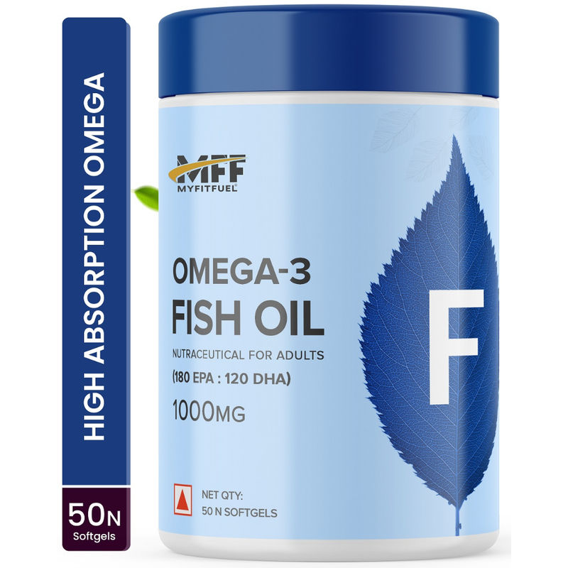 MyFitFuel Fish Oil Omega 3 1000mg (180 EPA : 120 DHA) Deep Sea For Skin, Heart, Joint (50 Capsules)