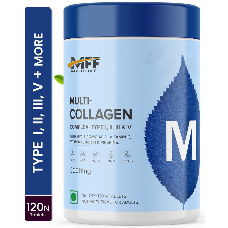MyFitFuel Multi Collagen Peptides 3000Mg+Biotin, Hyaluronic Acid, Vitamin C & E. For Skin