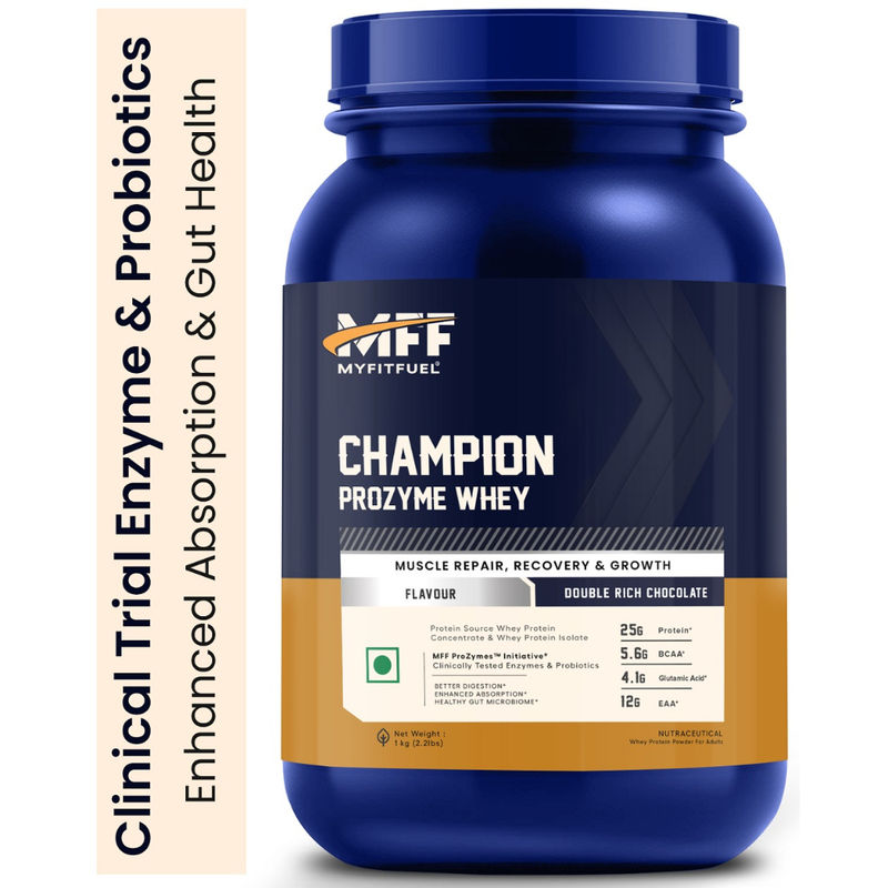 MyFitFuel Champion Prozymes Whey Protein Concentrate & Isolate- 25G Protein - Rich Chocolate Delight