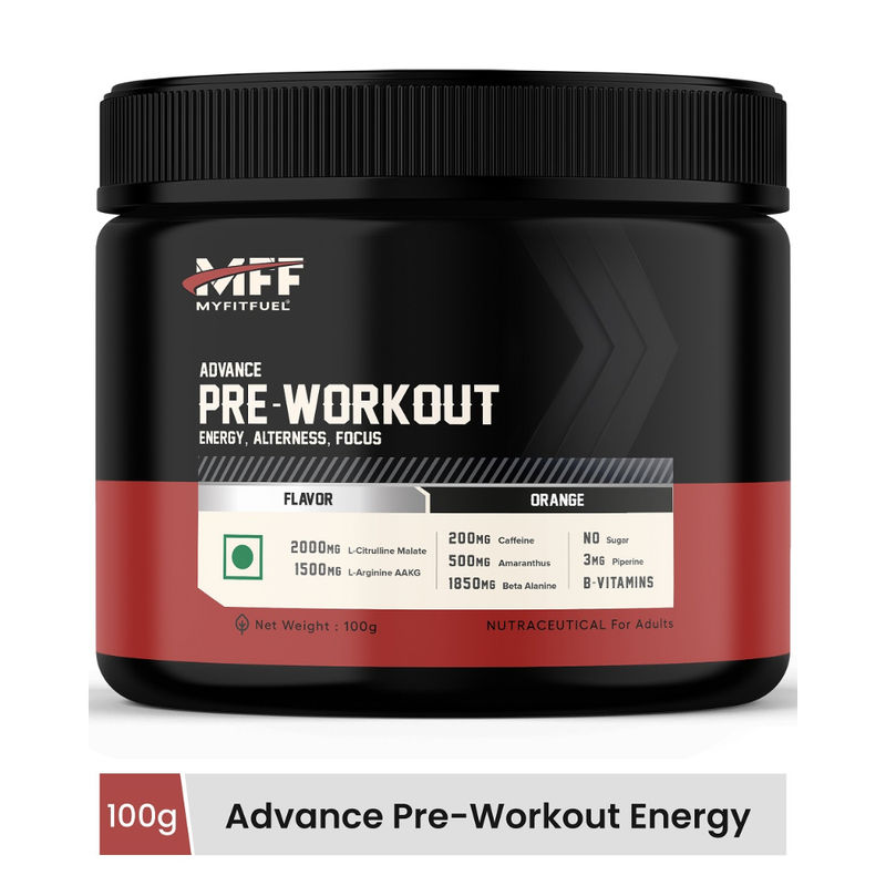 MyFitFuel Advance Pre-Workout (5.35G Aminos, Caffeine +12 Core Ingredients) - Orange