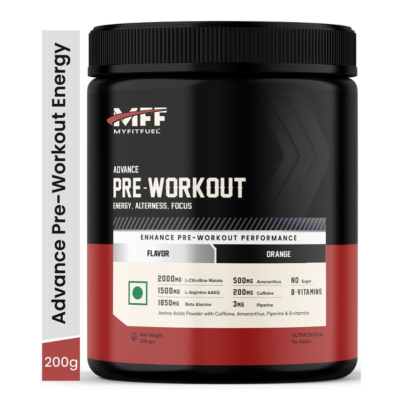 MyFitFuel Advance Pre-Workout (5.35G Aminos, Caffeine +12 Core Ingredients) - Orange