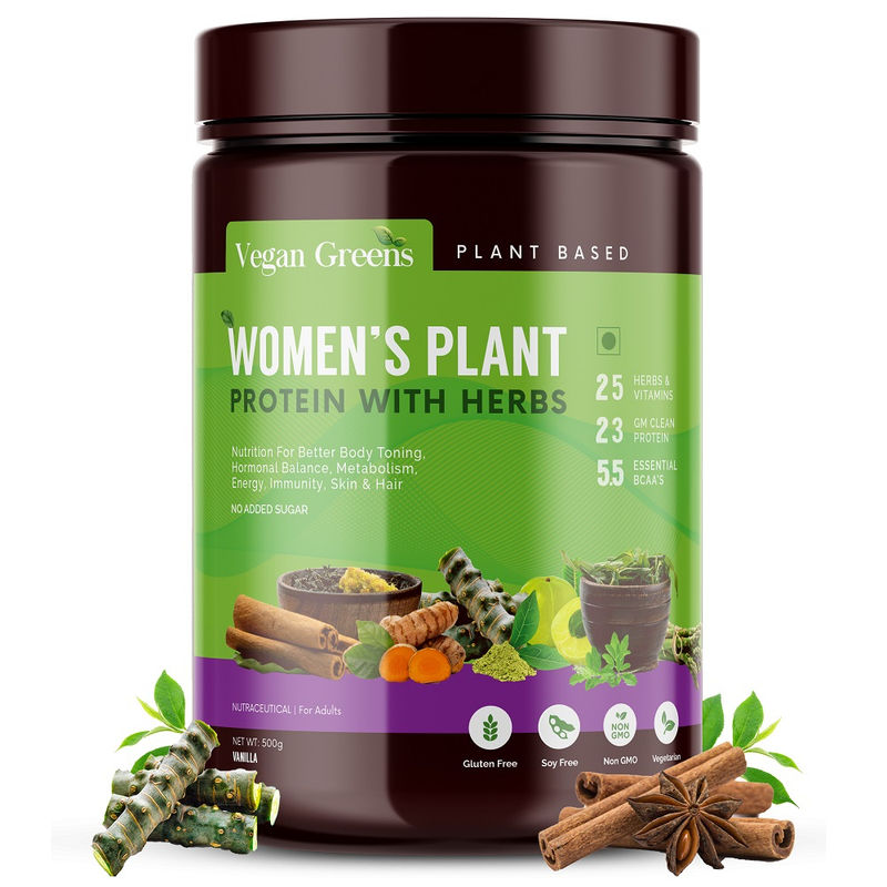 Vegan Greens Women's Plant Protein with Herbs Powder - Vanilla