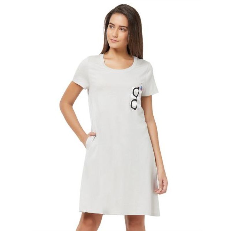 SOIE Womens Super-Soft Cotton Modal Sleep Shirt - Grey (M)(M)
