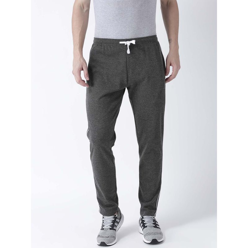 Club York Men Charcoal Solid Track Pants (M) (M)
