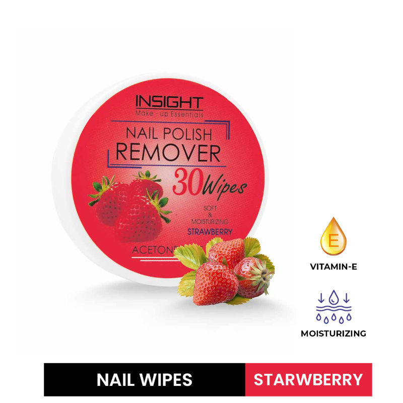 Insight Cosmetics Nail Polish Remover Wipes - Strawberry