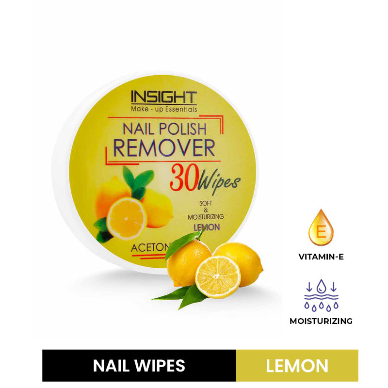Insight Cosmetics Nail Polish Remover Wipes - Lemon