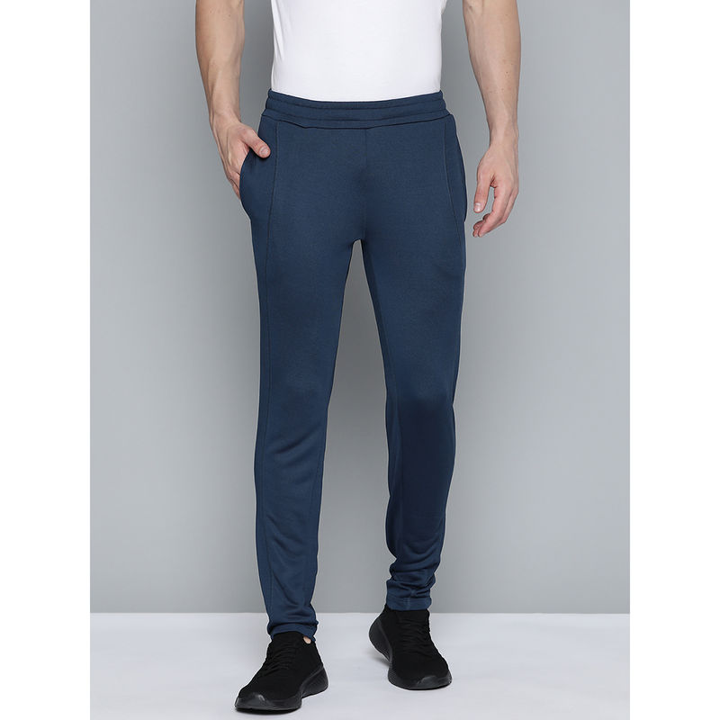 Alcis Men Navy Blue Slim Fit Solid Training Track Pants (L)