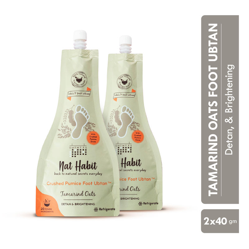 Buy Nat Habit Tamarind Oats Foot Ubtan, Foot Scrub, Foot Mask for Skin