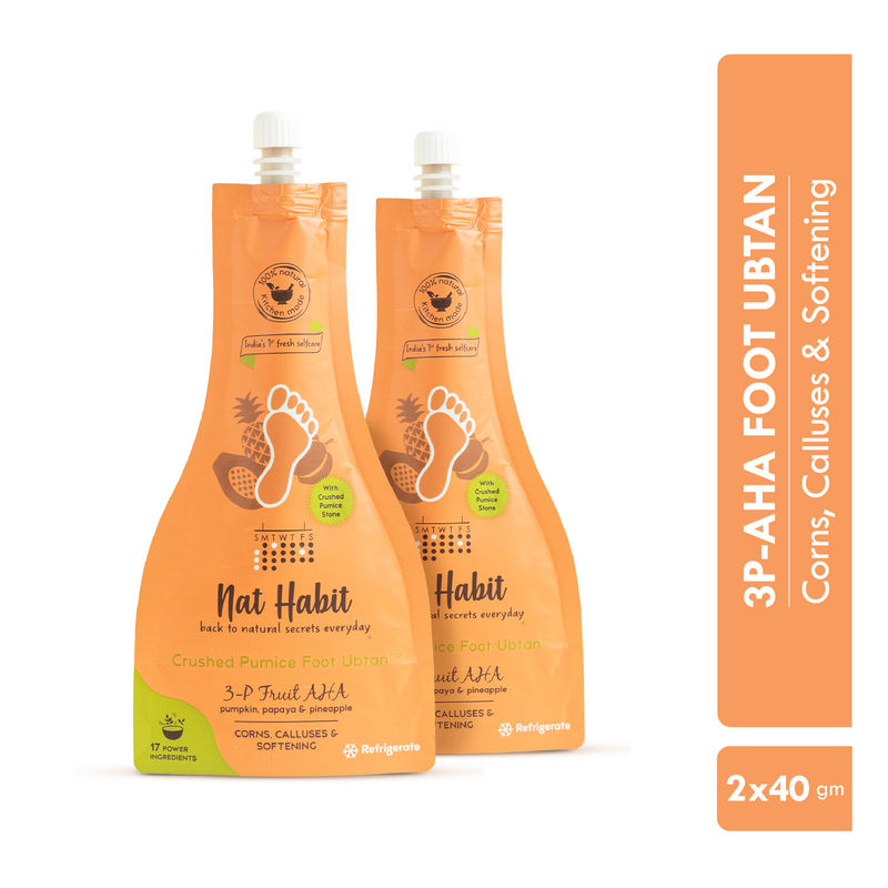 Buy Nat Habit 3PAHA Foot Ubtan, Foot Scrub , Exfoliating Foot Mask