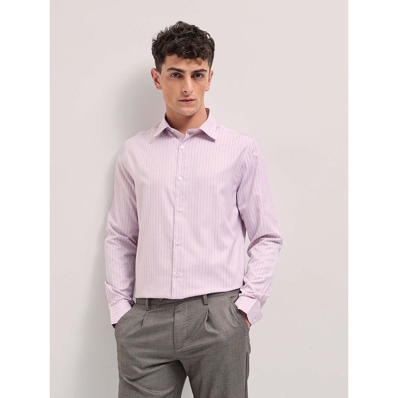 THE BEAR HOUSE Pink Stripes Regular Fit Shirt (M)