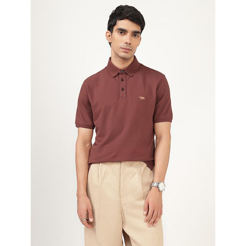 Andamen Regular Fit Casual Mens Brown Polo T-Shirt (S)