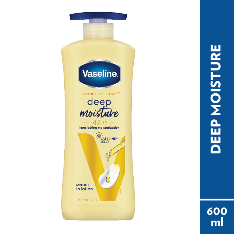 Vaseline Deep Moisture Body Lotion ,For Dry Skin, Moisturised Glowing Skin, With Pro Ceramides