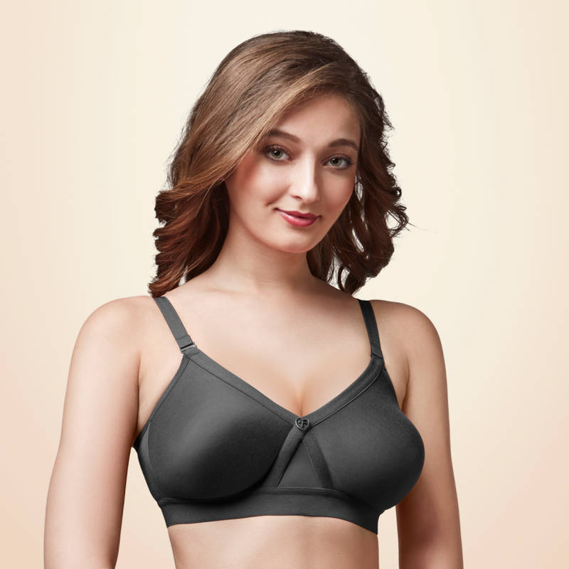 Trylo ALPA Women Non Wired Soft Full Cup Bra - Black (38E)
