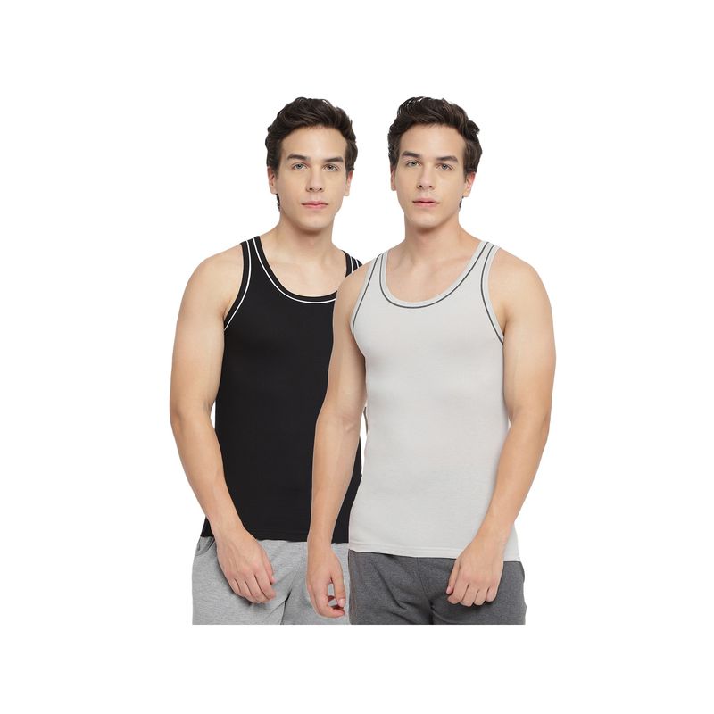 La Intimo Multicolor Modish Solid Gym Vest (S)