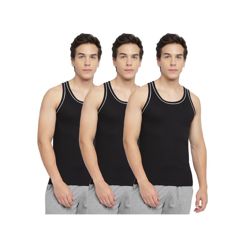 La Intimo Modish Black Gym Vest (S)