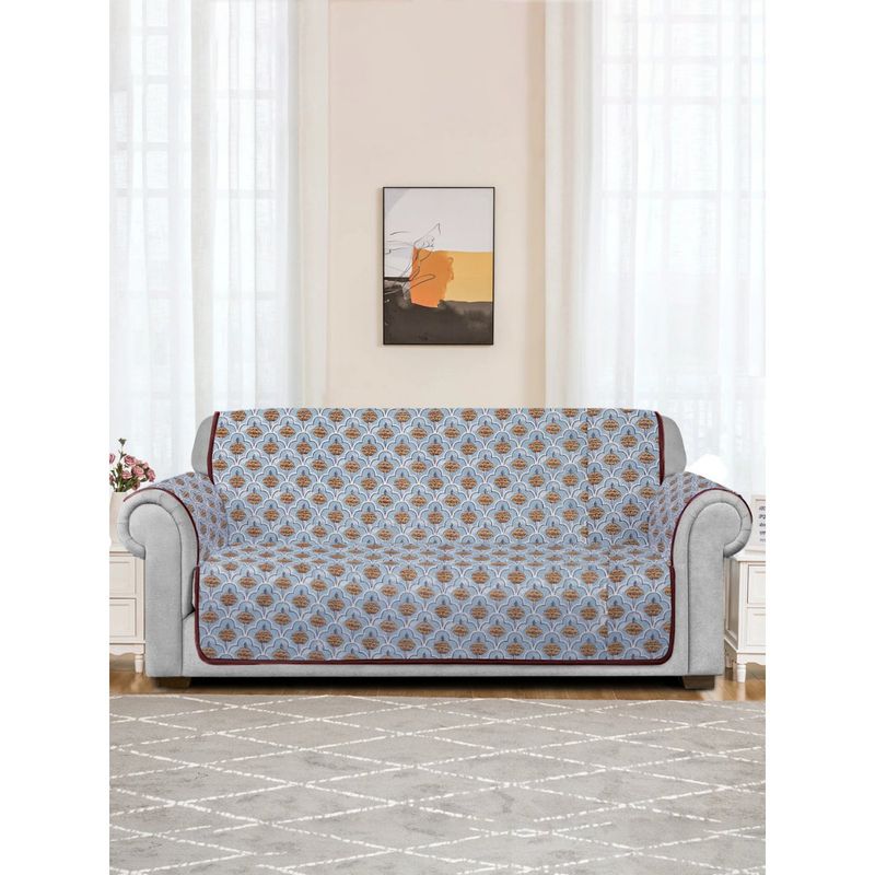 Rajasthan Decor Quilted Floral 2 Seater Cotton Sofa Cover Buy