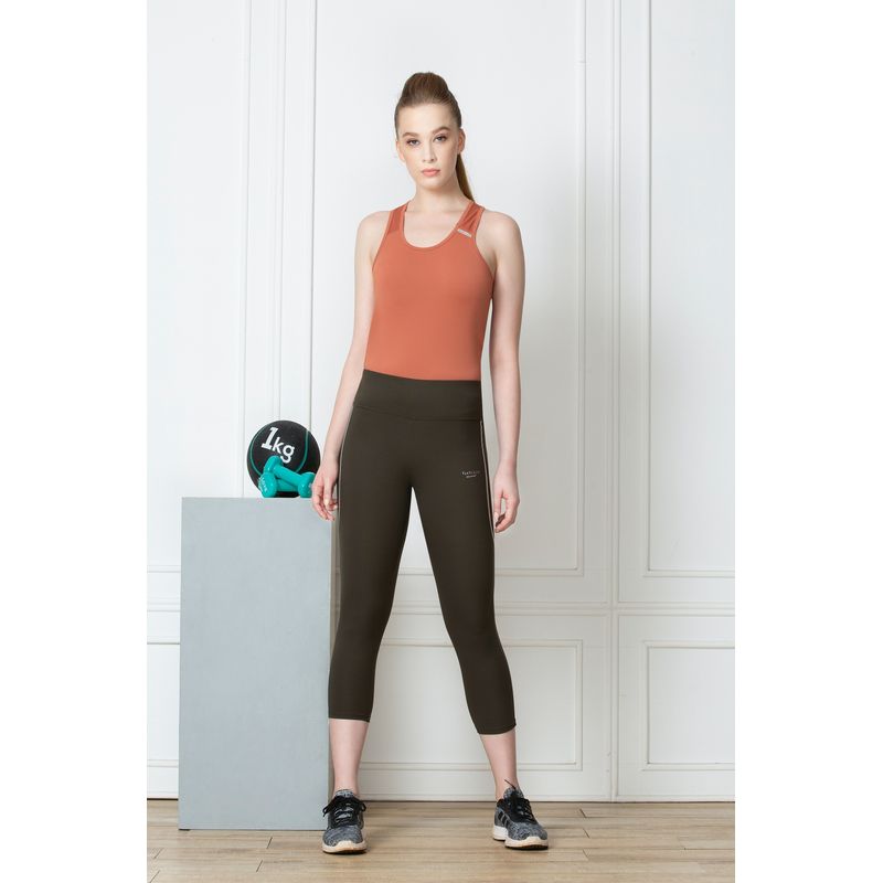 Van Heusen Women Proactive Snug Fit & High Stretch 3/4th Leggings - Green (L)