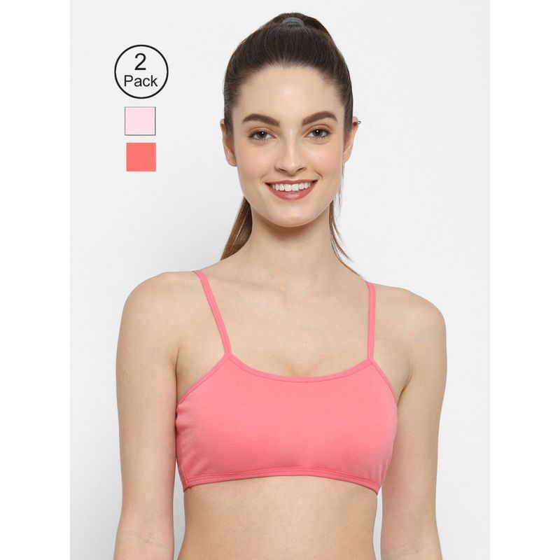 Floret Non Padded & Wire Free Full Coverage Sports Bra (Pack of 3) (30B)