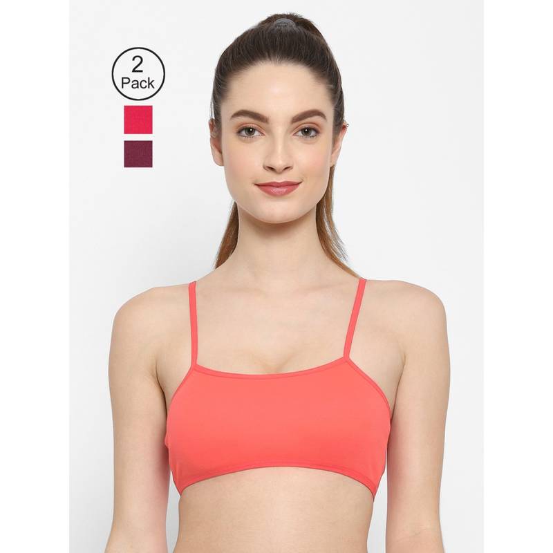 Floret Non Padded & Wire Free Full Coverage Sports Bra (Pack of 3) (38B)