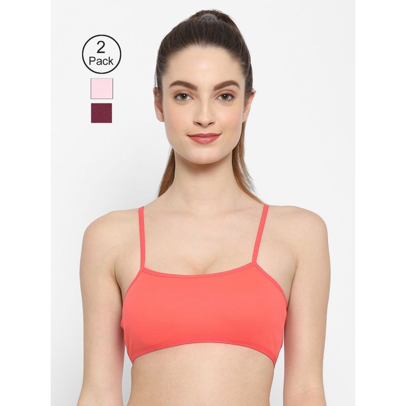 Floret Non Padded & Wire Free Full Coverage Sports Bra (Pack of 3) (30B)