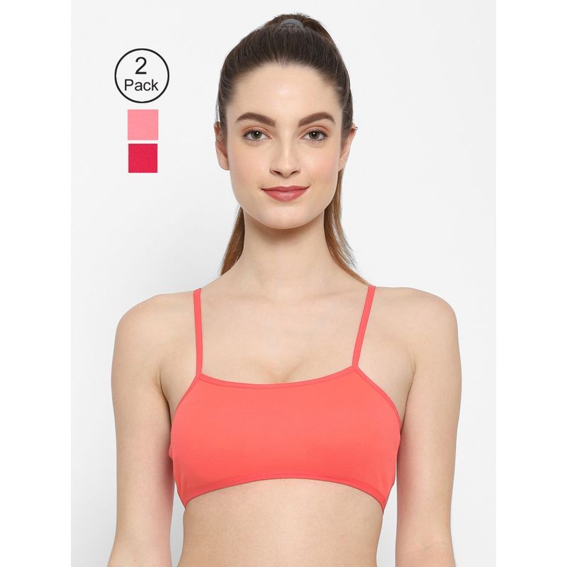 Floret Non Padded & Wire Free Full Coverage Sports Bra (Pack of 3) (30B)