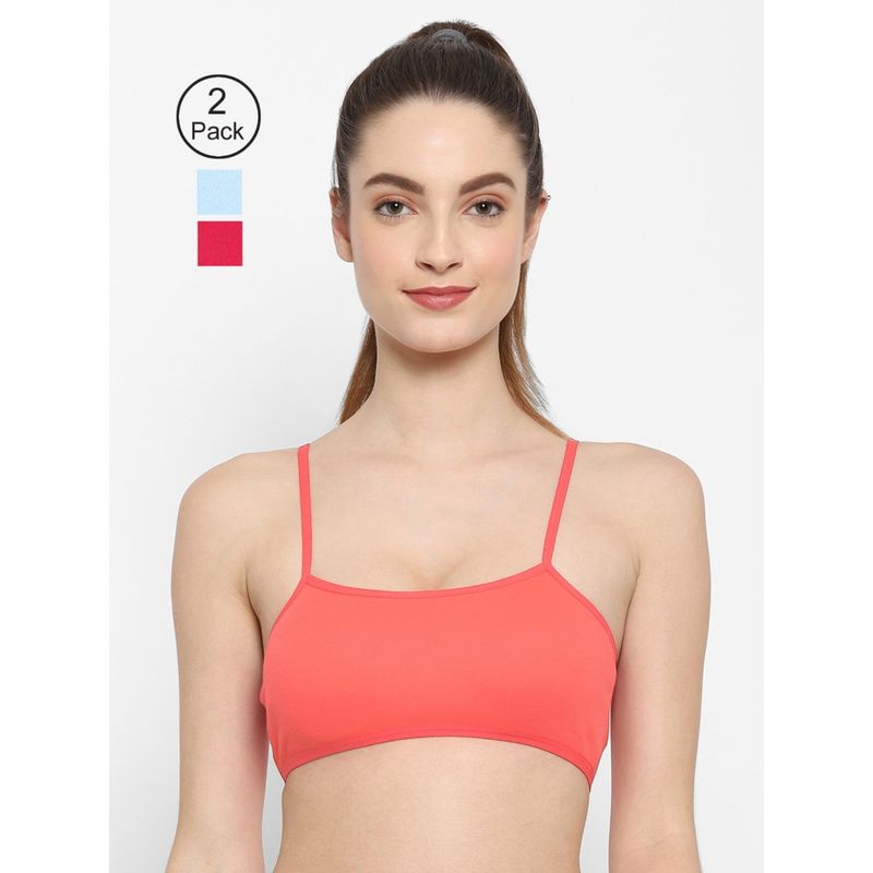 Floret Non Padded & Wire Free Full Coverage Sports Bra (Pack of 3) (30B)