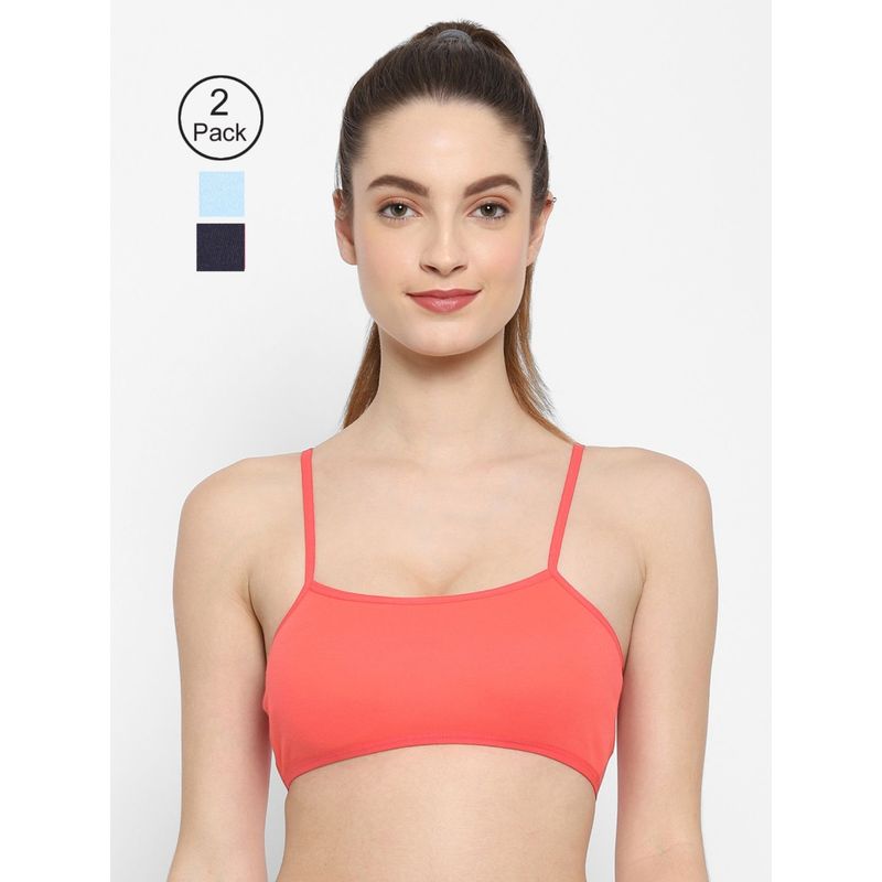 Floret Non Padded & Wire Free Full Coverage Sports Bra (Pack of 3) (34B)