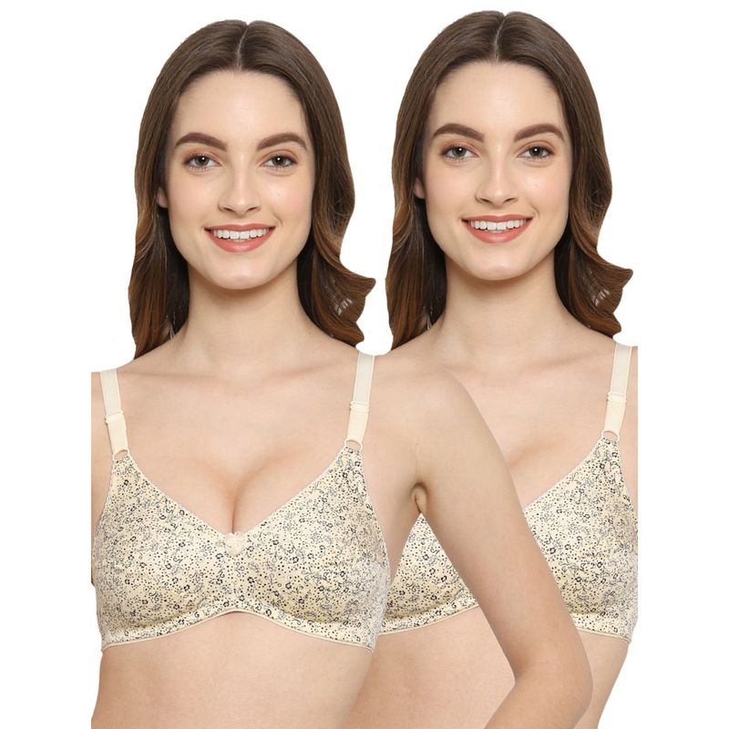 Floret Non Padded Medium Coverage T-Shirt Bra (Pack of 2) (30B)