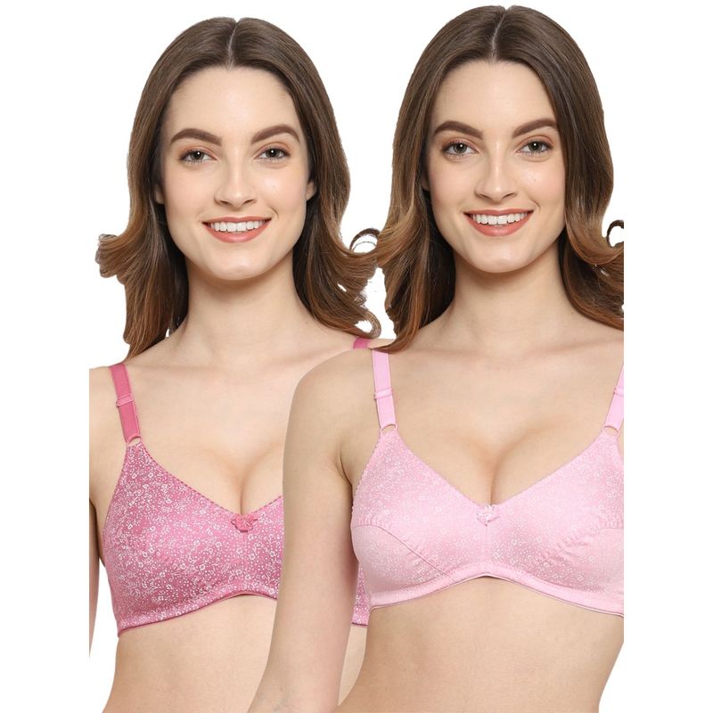 Floret Non Padded Medium Coverage T-Shirt Bra (Pack of 2) (30B)