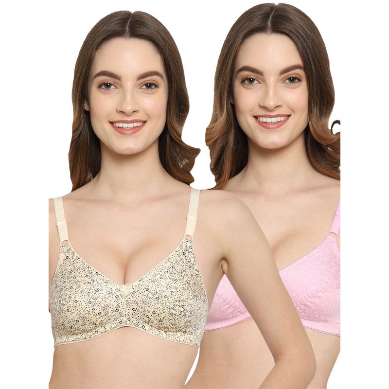 Floret Non Padded Medium Coverage T-Shirt Bra (Pack of 2) (30B)