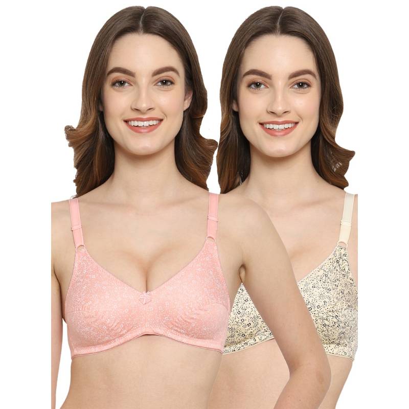 Floret Non Padded Medium Coverage T-Shirt Bra (Pack of 2) (34B)