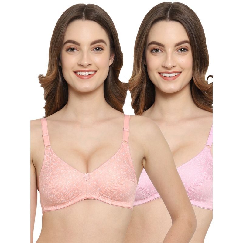 Floret Non Padded Medium Coverage T-Shirt Bra (Pack of 2) (30B)