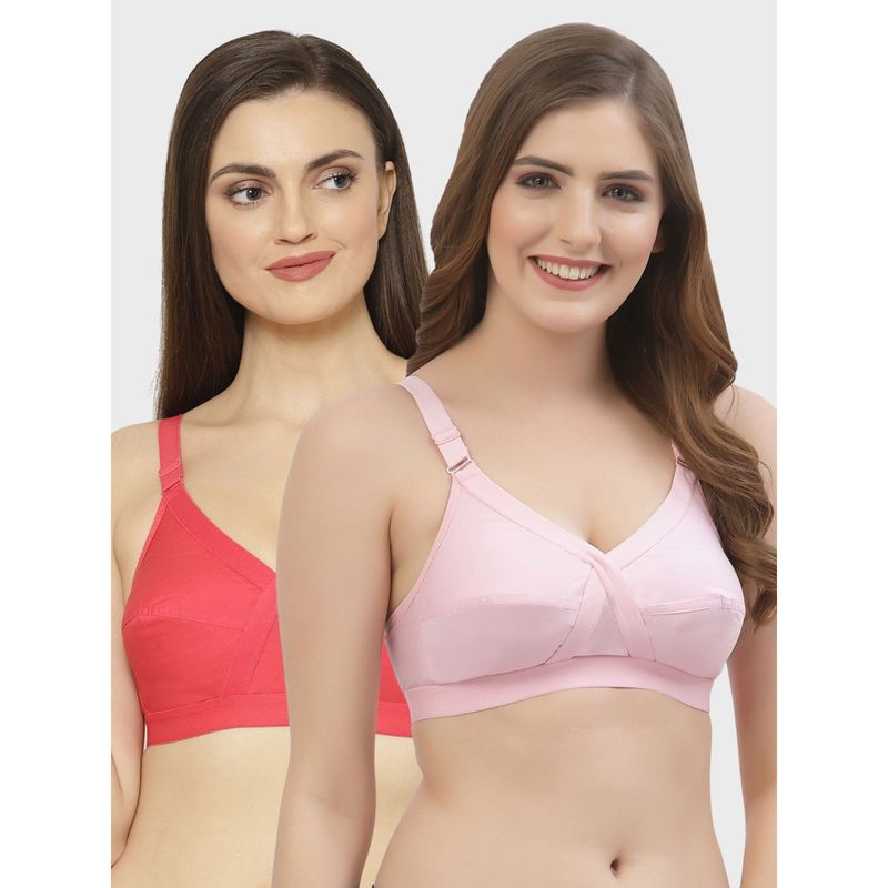 Floret Non Padded Full Coverage Cotton Bra (Pack of 2) (38B)