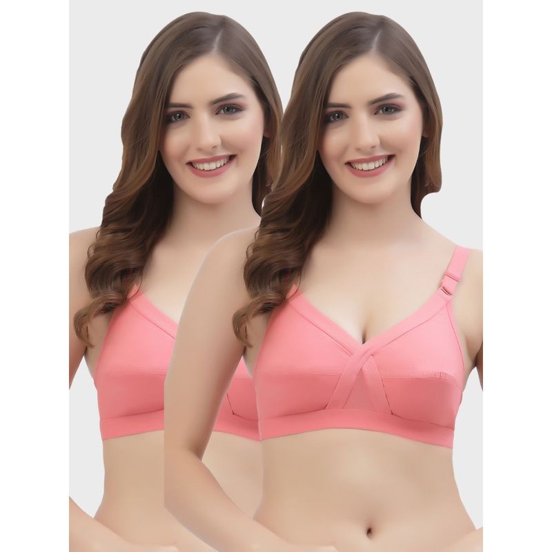 Floret Non Padded Full Coverage Cotton Bra (Pack of 2) (32B)