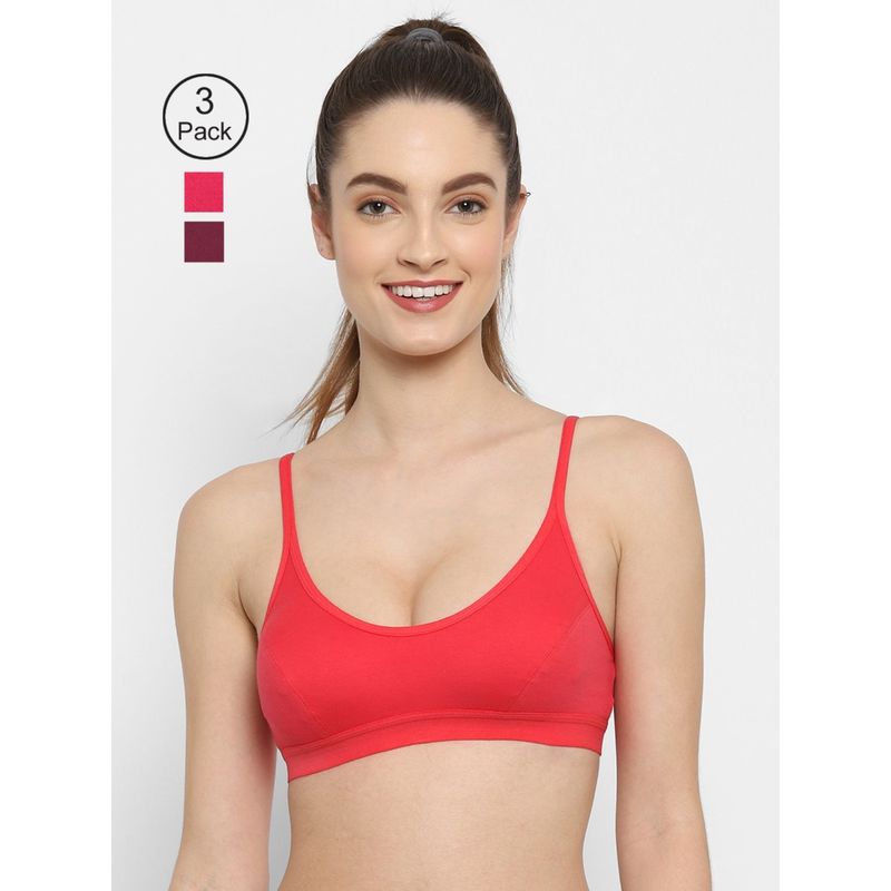 Floret Non Padded Medium Coverage Beginners Sports Bra (Pack of 3) (30B)
