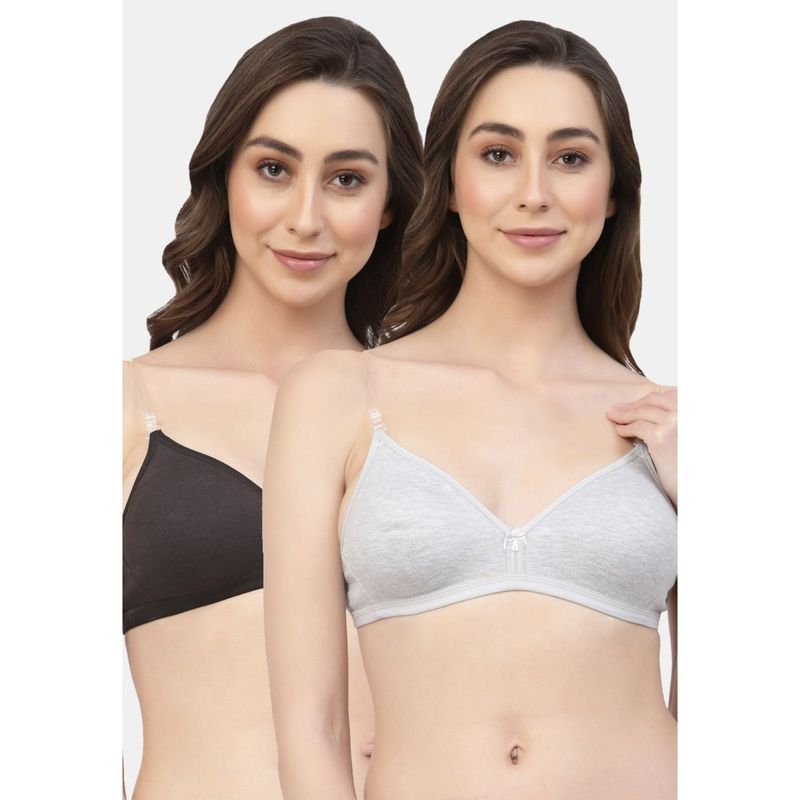 Floret Non Padded & Wire Free Medium Coverage Backless Bra (Pack of 2) (38B)