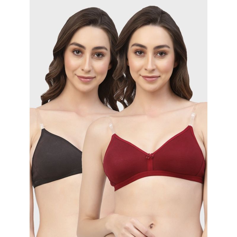 Floret Non Padded & Wire Free Medium Coverage Backless Bra (Pack of 2) (30B)