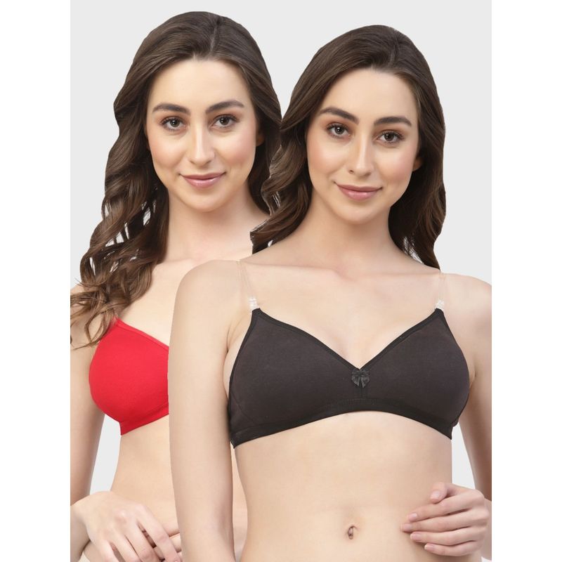 Floret Non Padded & Wire Free Medium Coverage Backless Bra (Pack of 2) (30B)