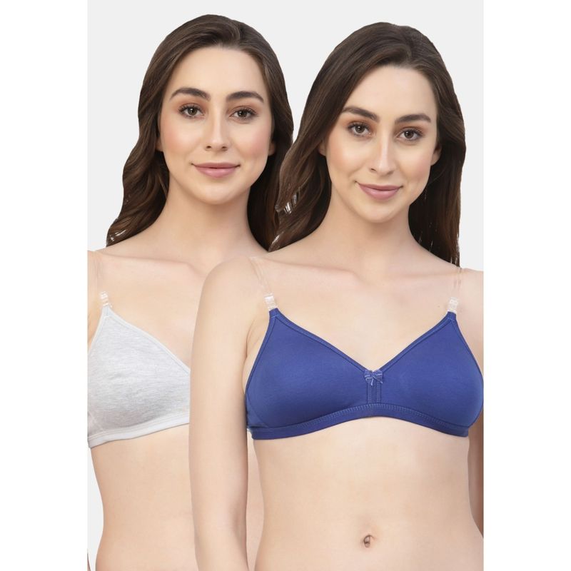 Floret Non Padded & Wire Free Medium Coverage Backless Bra (Pack of 2) (30B)