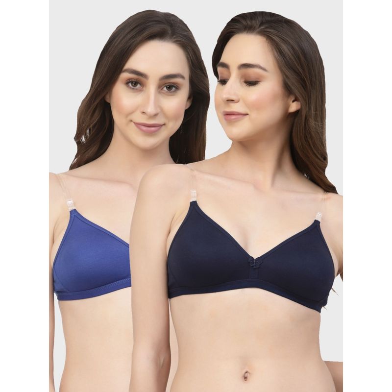 Floret Non Padded & Wire Free Medium Coverage Backless Bra (Pack of 2) (30B)