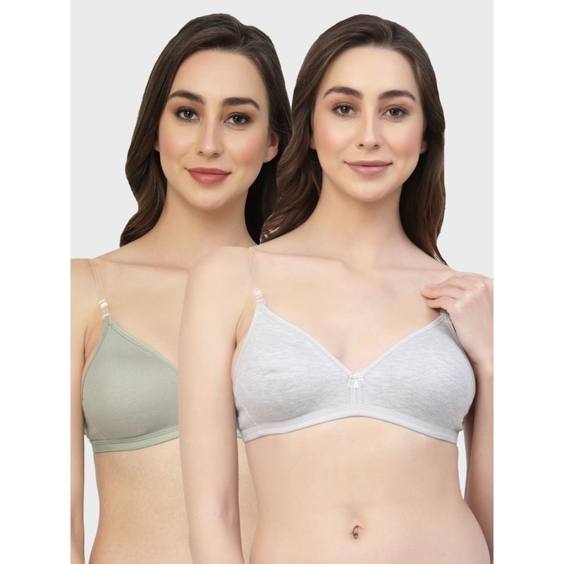 Floret Non Padded & Wire Free Medium Coverage Backless Bra (Pack of 2) (30B)