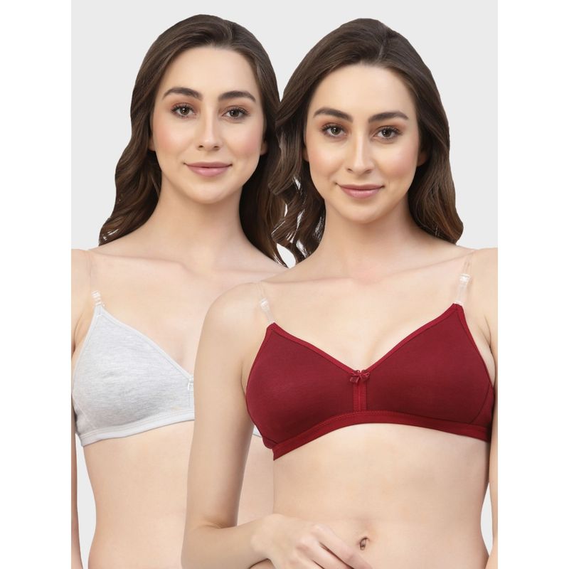 Floret Non Padded & Wire Free Medium Coverage Backless Bra (Pack of 2) (30B)