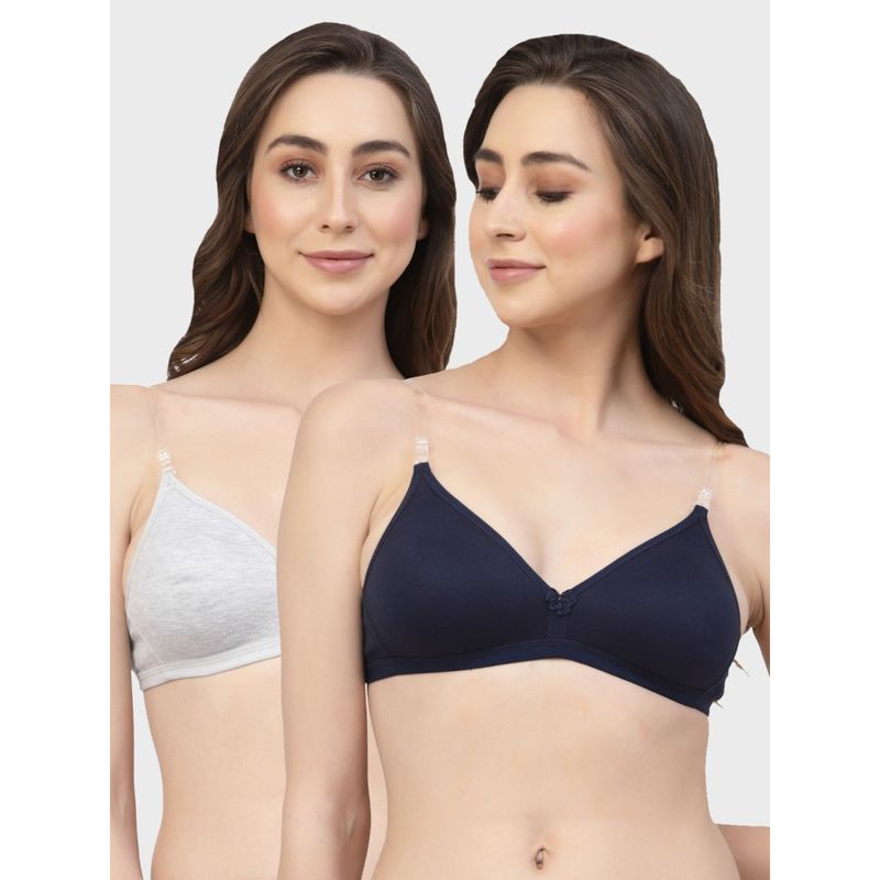 Floret Non Padded & Wire Free Medium Coverage Backless Bra (Pack of 2) (30B)