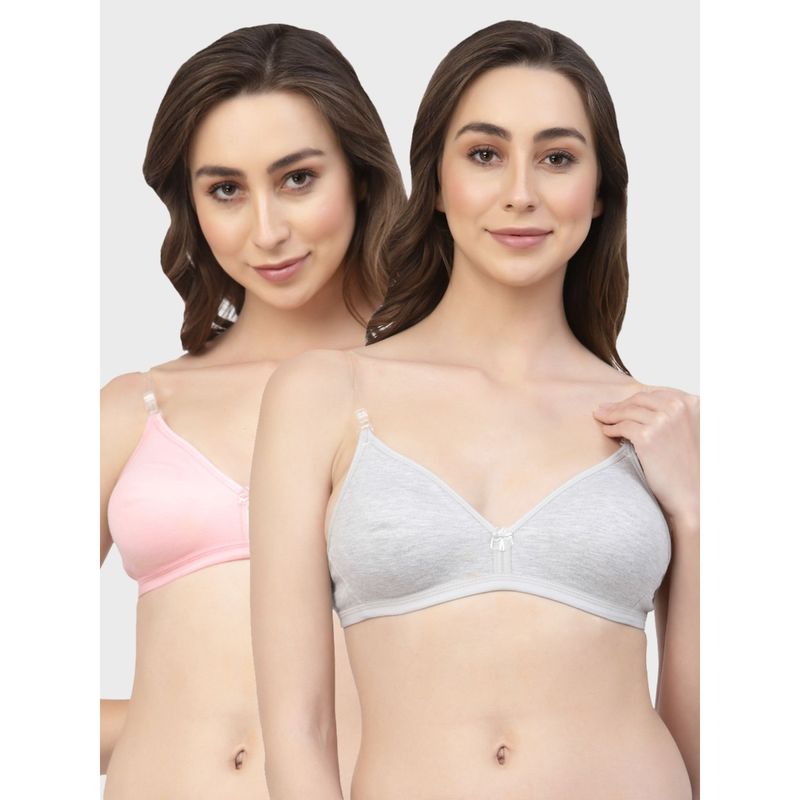 Floret Non Padded & Wire Free Medium Coverage Backless Bra (Pack of 2) (30B)