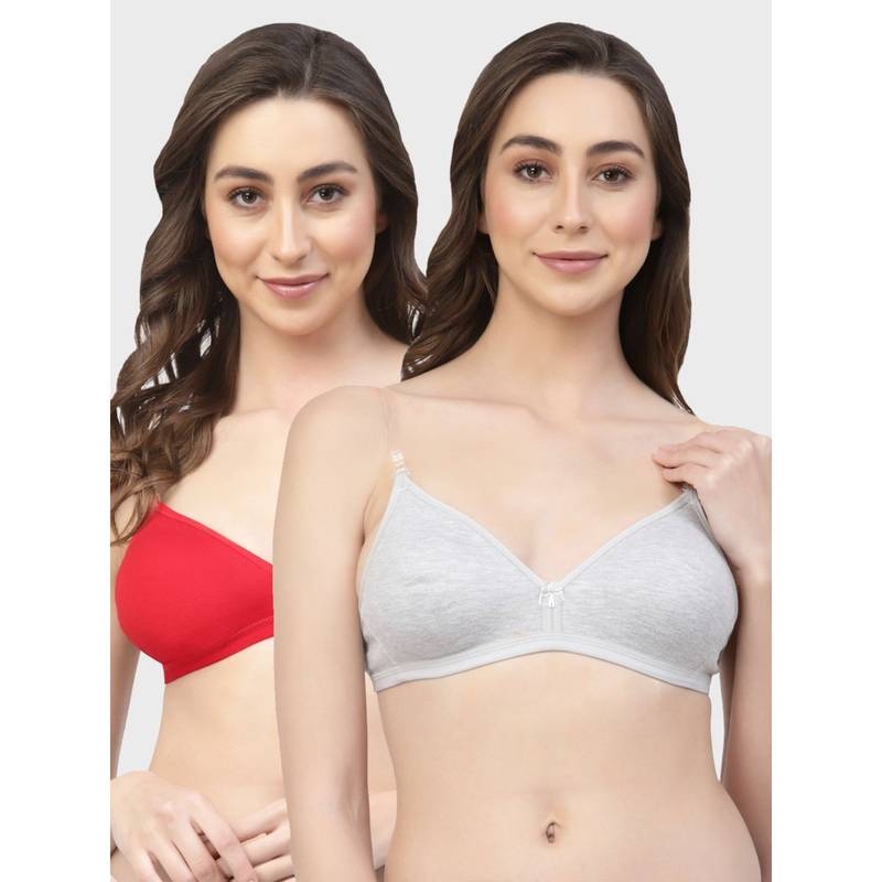 Floret Non Padded & Wire Free Medium Coverage Backless Bra (Pack of 2) (34B)