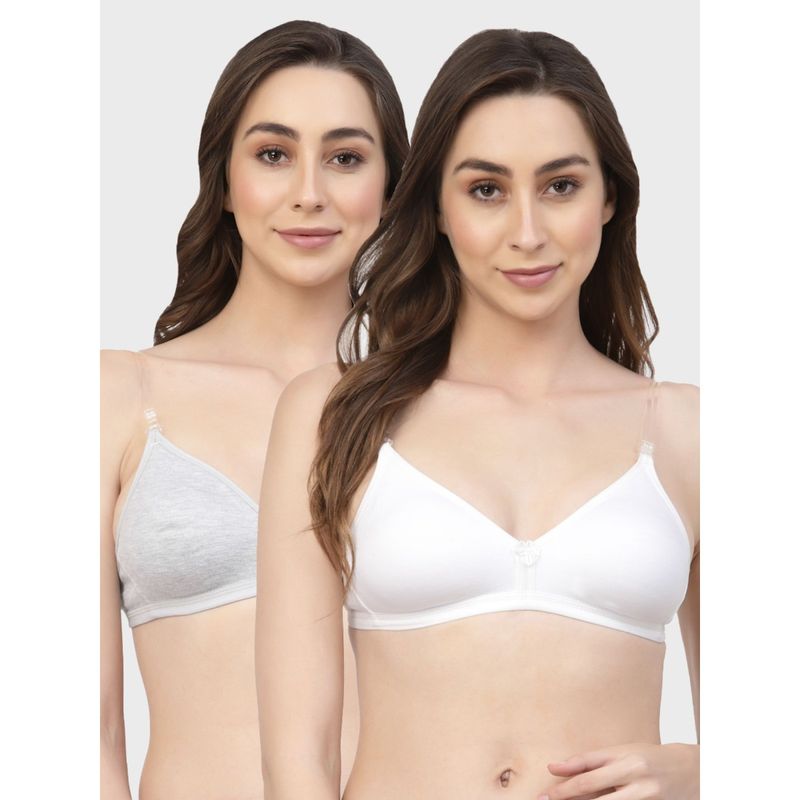 Floret Non Padded & Wire Free Medium Coverage Backless Bra (Pack of 2) (30B)