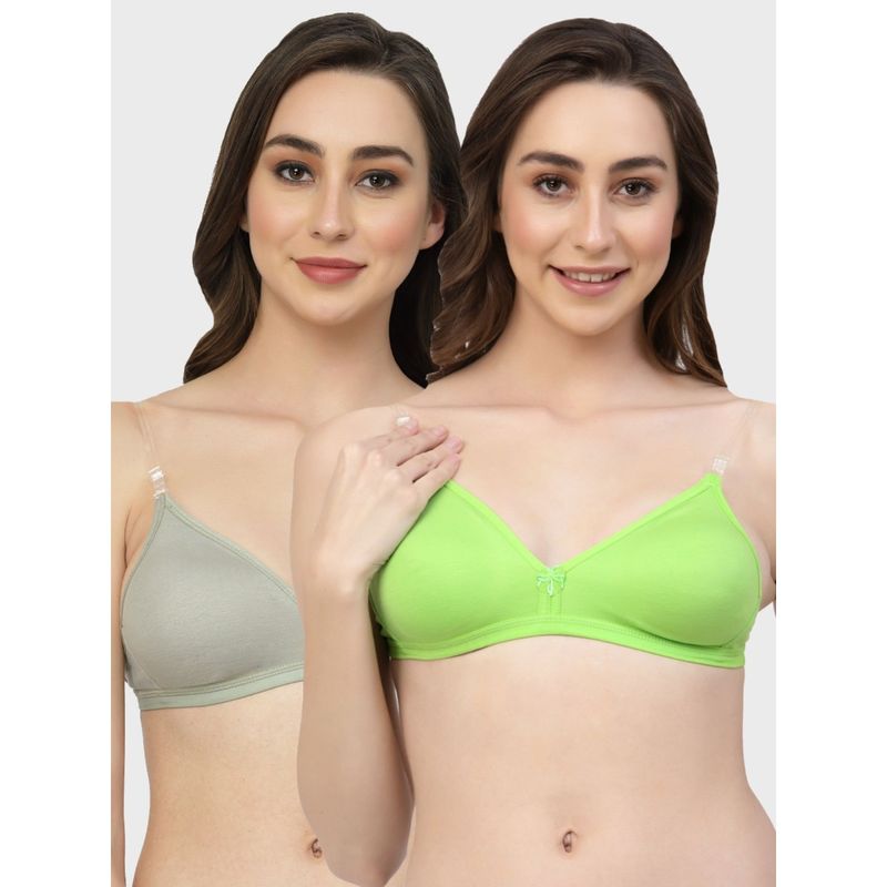 Floret Non Padded & Wire Free Medium Coverage Backless Bra (Pack of 2) (30B)