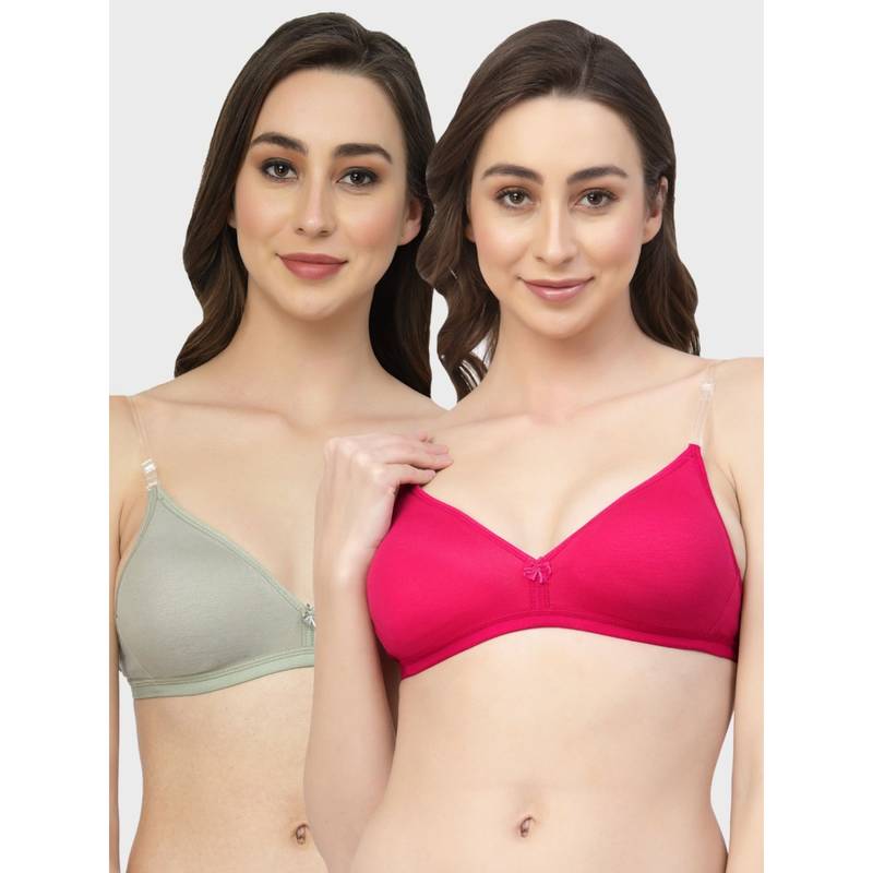 Floret Non Padded & Wire Free Medium Coverage Backless Bra (Pack of 2) (30B)